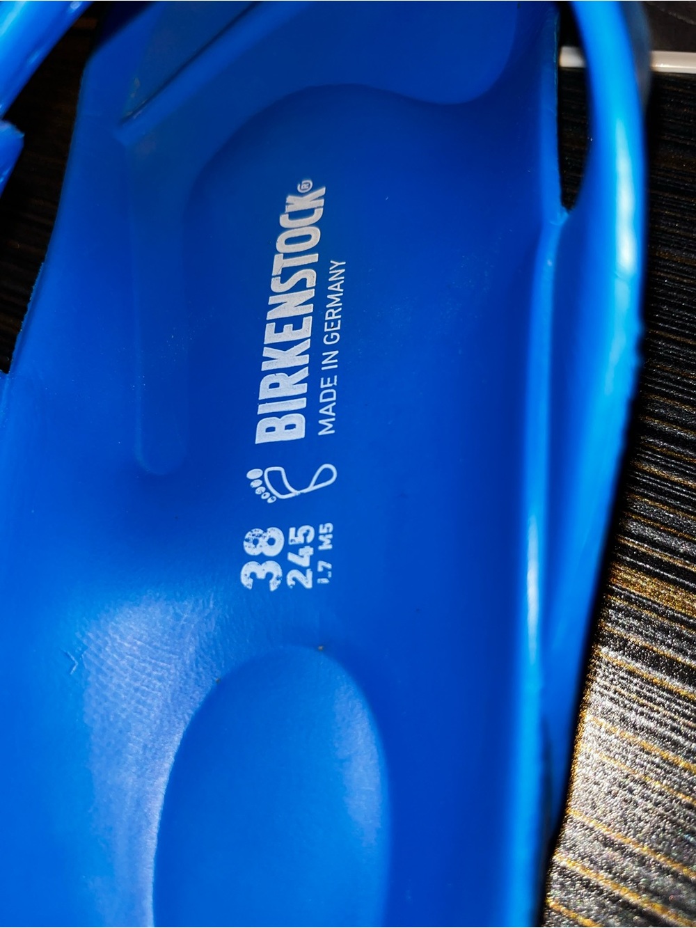 Birkenstock Blue EVA Thong Sandals with White Accents - Picture 4 of 5